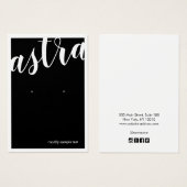 Moderne zwarte kalligrafie-kaart visitekaartje (Voorkant /achterkant)