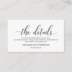 Moderne zwarte kalligrafie, onze details, website informatiekaartje