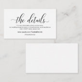 Moderne zwarte kalligrafie, onze details, website informatiekaartje (Voorkant / Achterkant)