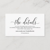 Moderne zwarte kalligrafie, onze details, website informatiekaartje (Voorkant)