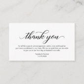 Moderne zwarte kalligrafie Weddenschap Bedankt Informatiekaartje (Voorkant)