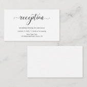 Moderne zwarte kalligrafie, weddenschappen informatiekaartje (Voorkant / Achterkant)