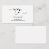 Moderne zwarte kalligrafie, Wedding RSVP Informatiekaartje (Voorkant / Achterkant)
