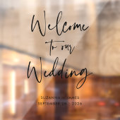 Moderne zwarte kalligrafie Welkomstwoord Raamsticker (Vel 2)