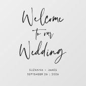 Moderne zwarte kalligrafie Welkomstwoord Raamsticker (Vel)