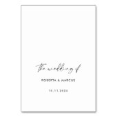 Moderne zwarte kalligrafietabel One Kaart (Achterkant)