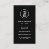 Moderne zwarte kapperszaak kapster kapster stylist visitekaartje (Achterkant)