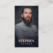 Moderne zwarte kapperszaak kapster kapster stylist visitekaartje (Voorkant)