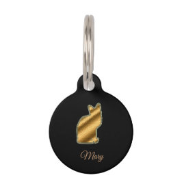 Moderne zwarte kat huisdierpenning