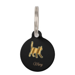 Moderne zwarte kat huisdierpenning