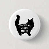 Moderne zwarte kat moeder ronde button 3,2 cm (Voorkant)