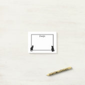Moderne zwarte kat silhouettes wit gepersonaliseer post-it® notes (Op bureau)