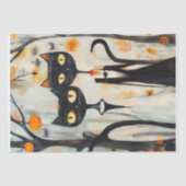 Moderne zwarte katten bruiloft tissuepapier (Voorkant)