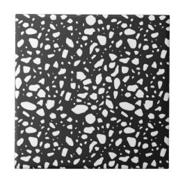 Moderne zwarte keramische Tegels met witte inricht Tegeltje