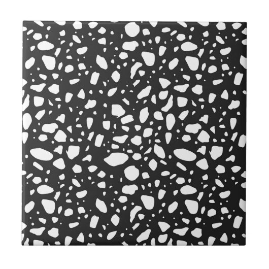 Moderne zwarte keramische Tegels met witte inricht Tegeltje (Voorkant)