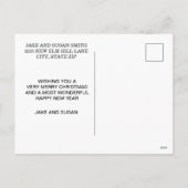 Moderne zwarte kerst 3 jaar foto feestdagenkaart (Achterkant)