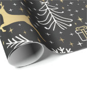 Moderne zwarte kerst in Elegant Cadeaupapier (Rol Hoek)