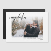 Moderne zwarte kerst witte kerstkaart (Voorkant / Achterkant)