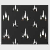 Moderne zwarte kerstboom cadeaupapier (Vlak)