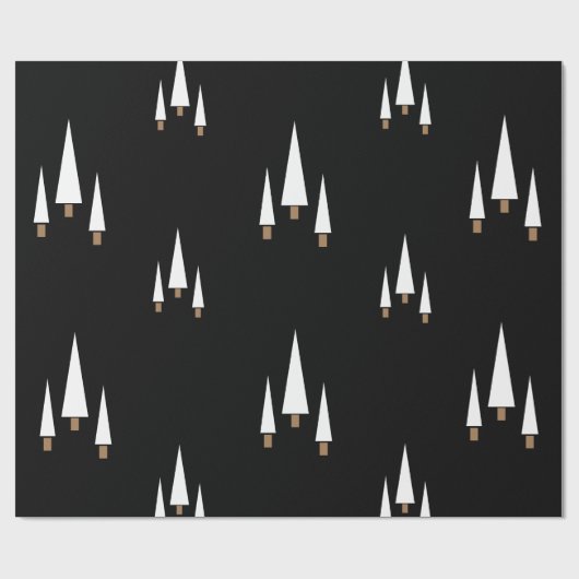 Moderne zwarte kerstboom cadeaupapier (Vlak)