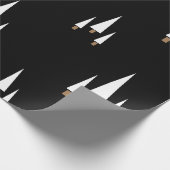 Moderne zwarte kerstboom cadeaupapier (Hoek)