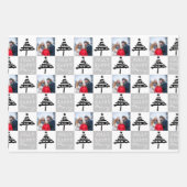 Moderne Zwarte Kerstboom Familiefoto Inpakpapier Vel (Voorkant 2)