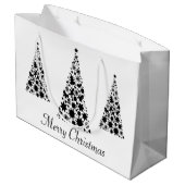 Moderne Zwarte Kerstboom Witte Achtergrond Groot Cadeauzakje (Achterkant Gekanteld)
