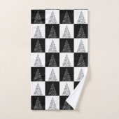 Moderne zwarte kerstboomstructuur bad handdoek (Handdoek)