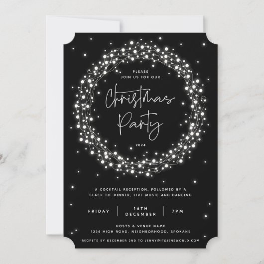 Moderne zwarte kerstfeestdag kaart (Voorkant)