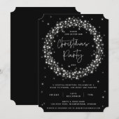 Moderne zwarte kerstfeestdag kaart (Voorkant / Achterkant)