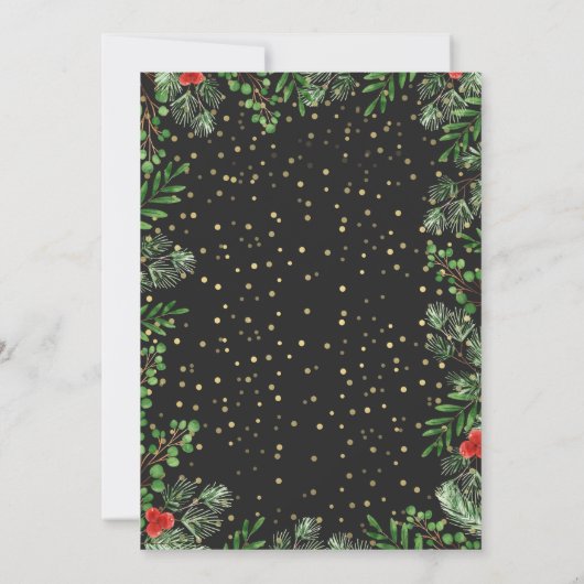 Moderne Zwarte Kerstfeestdag Ugly Sweater Party Kaart (Achterkant)