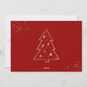 Moderne, zwarte kerstfoto met handschrift Red Gold Feestdagenkaart (Achterkant)