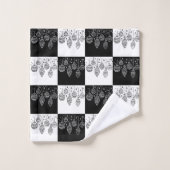 Moderne zwarte kerstkreet bad handdoek (Wasdoekje)