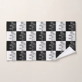 Moderne zwarte kerstkreet bad handdoek (Handdoek)