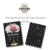 Moderne Zwarte Kerstmis Foto Graffiti Feestje Kaart