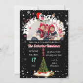 Moderne Zwarte Kerstmis Foto Graffiti Feestje Kaart (Voorkant)