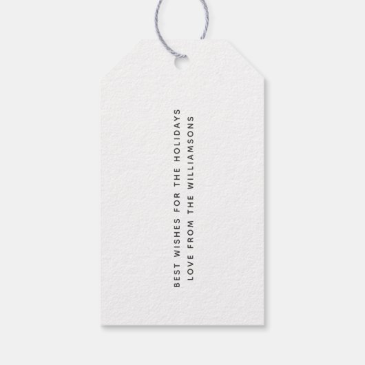 Moderne zwarte Kerstmis in het script voor Noel-pe Cadeaulabel (Achterkant)