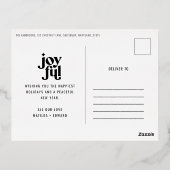 Moderne zwarte kersttypografie Folie Hol Folie Feestdagen Briefkaart (Achterkant)