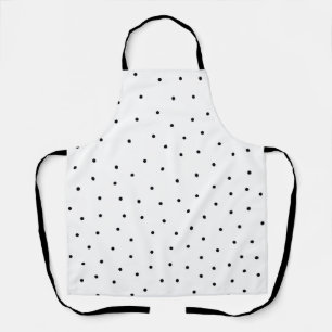 Moderne zwarte keuken schort met polka stippen