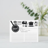 Moderne zwarte keuken voor gereedschap briefkaart (Staand voorkant)