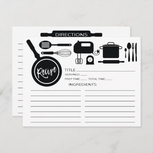 Moderne zwarte keuken voor gereedschap briefkaart (Voorkant / Achterkant)