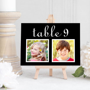 Moderne Zwarte Kinderfoto Tafel Nummerkaart Kaart