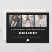 Moderne zwarte klasse van 2025 AFSTUDEERDER afstud Aankondiging (Achterkant)