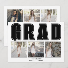 Moderne zwarte klasse van 2025 AFSTUDEERDER afstud Kaart