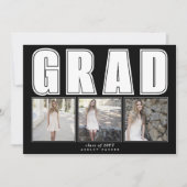 Moderne zwarte klasse van 2025 AFSTUDEERDER afstud Kaart (Voorkant)