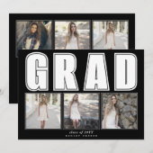 Moderne zwarte klasse van 2025 AFSTUDEERDER afstud Kaart (Voorkant / Achterkant)