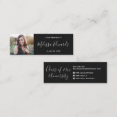 Moderne zwarte klasse van de fotonaamkaart van het contactkaartje (Voorkant / Achterkant)