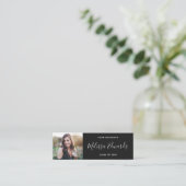 Moderne zwarte klasse van de fotonaamkaart van het contactkaartje (Staand voorkant)