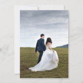 Moderne Zwarte Klassieke Foto Bruiloft Save The Date (Achterkant)