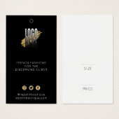 Moderne zwarte kleding Prijs label Sociale pictogr Visitekaartje (Voorkant /achterkant)